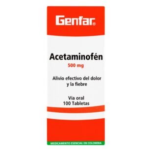 Acetaminofen 500 mg 100 Tabletas Gf