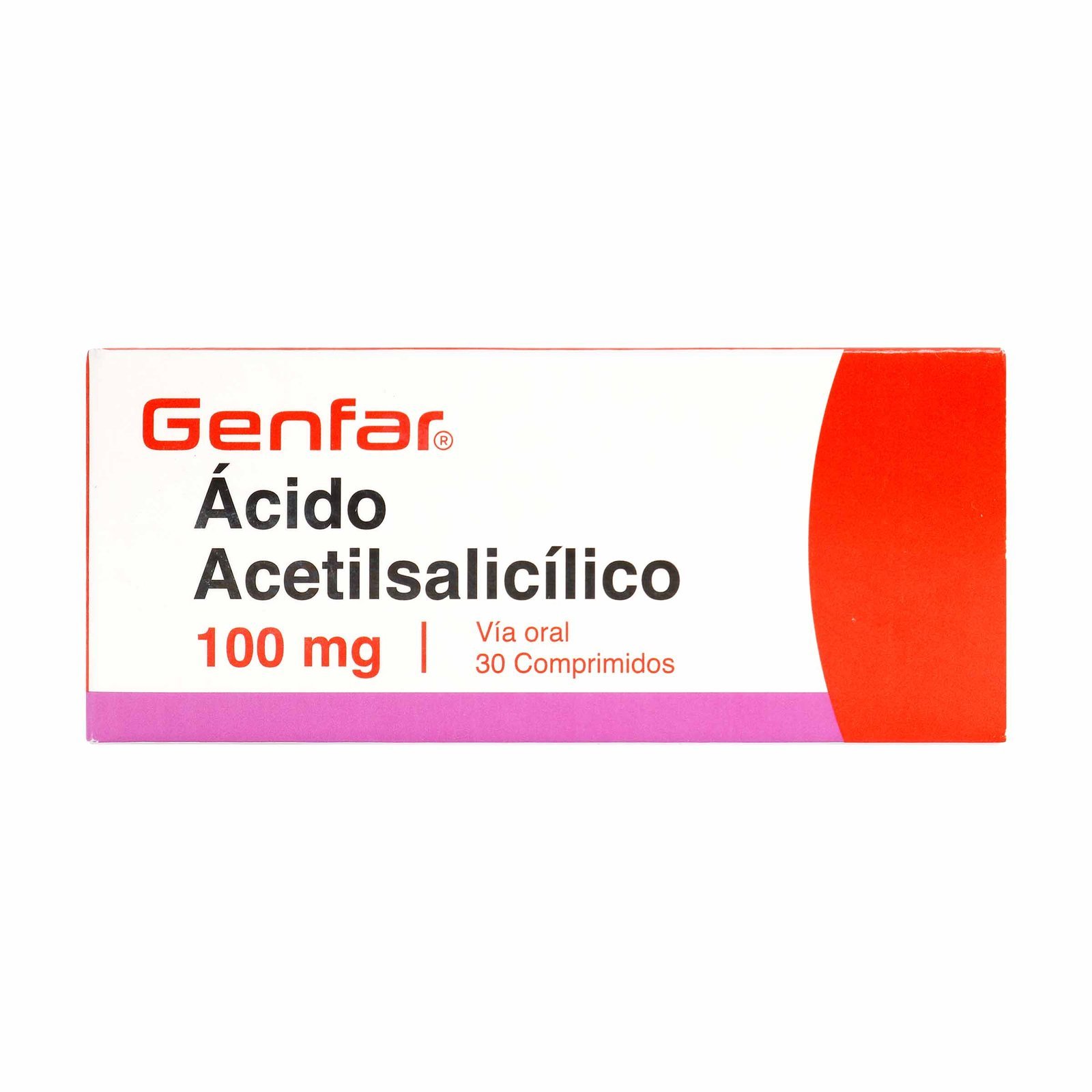 Acido Acetilsalicilico 100 mg 30 Tabletas Gf