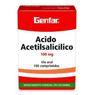 Acido Acetilsalicilico 100 mg 100 Tabletas Gf