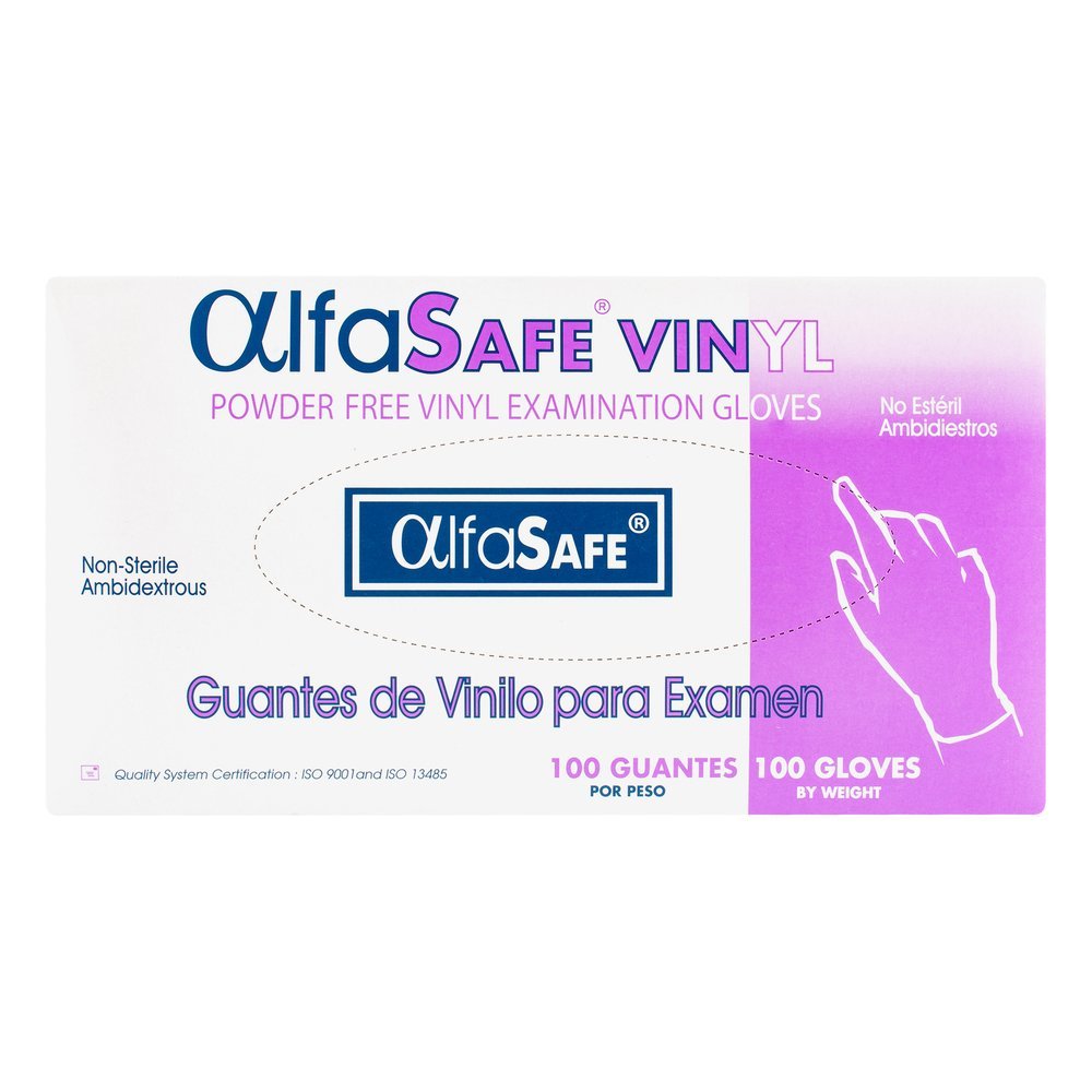 Guante Examen Vinilo Alfa T. M 100 Unidades