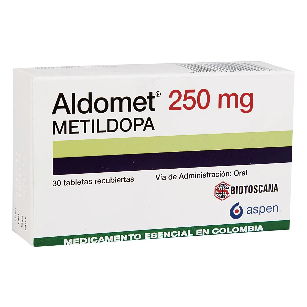 Aldomet 250 mg 30 Tabletas